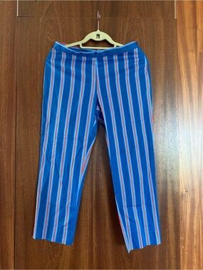 Socapri Blue Striped Cropped Pants